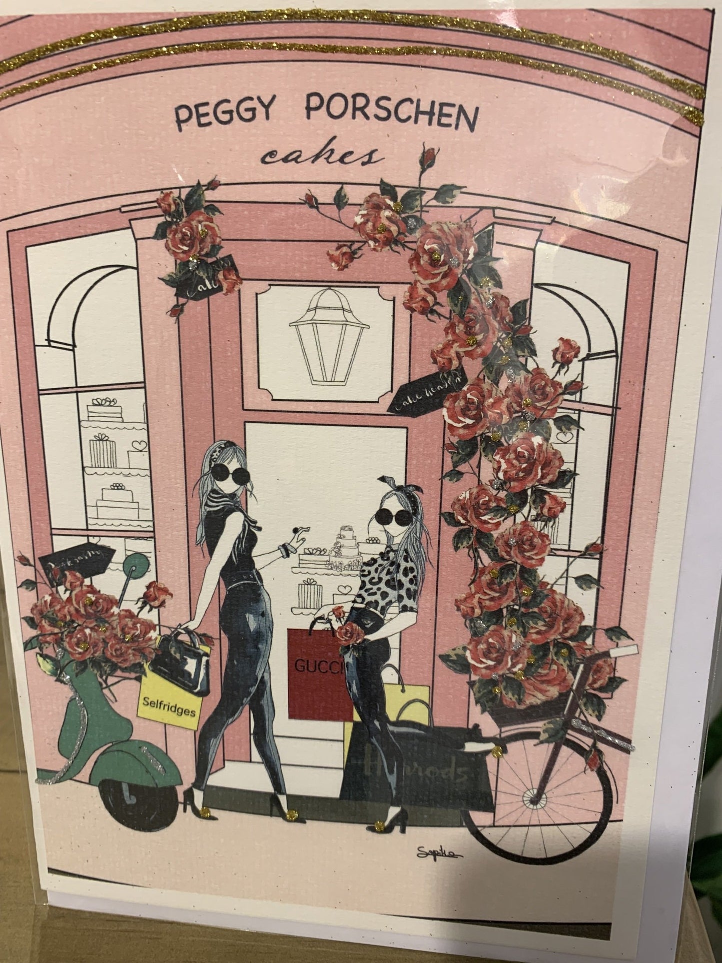 Peggy Porschen Greeting Card by Sopiko