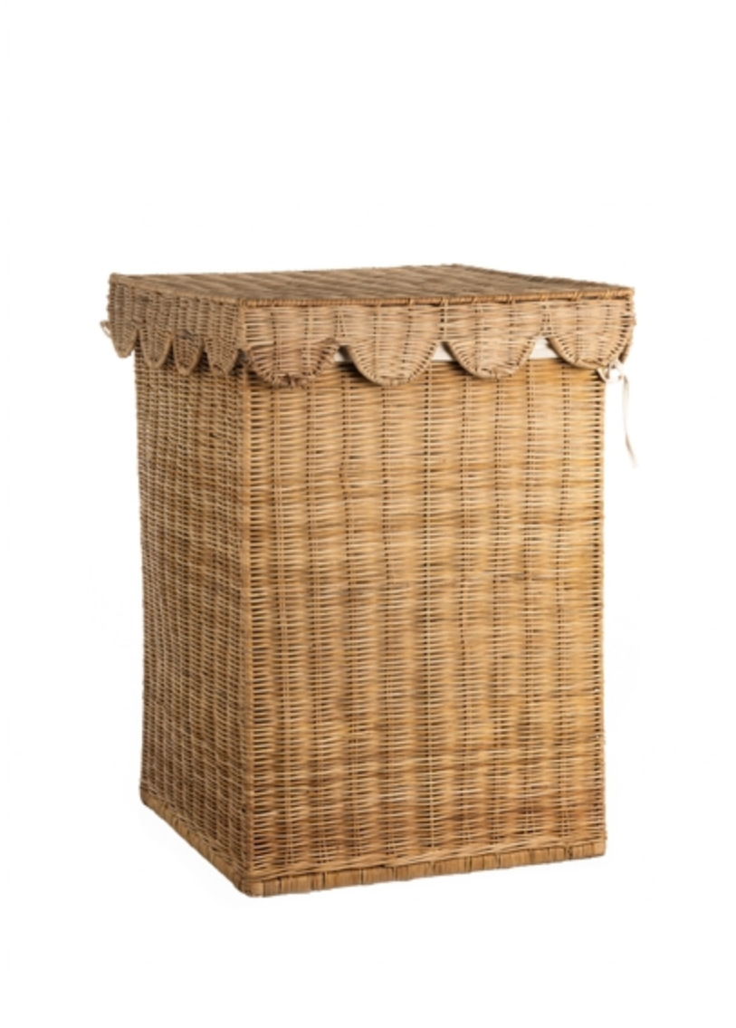 Rattan Lidded Laundry Basket