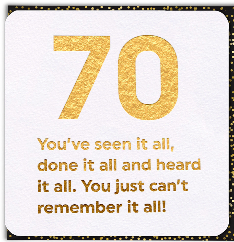 Funny 70th Birthday Card