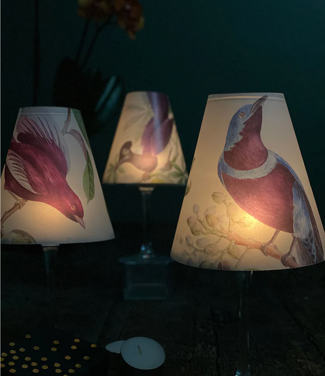 Indigo De Papel Lamp Shade · Burgundy Birds
