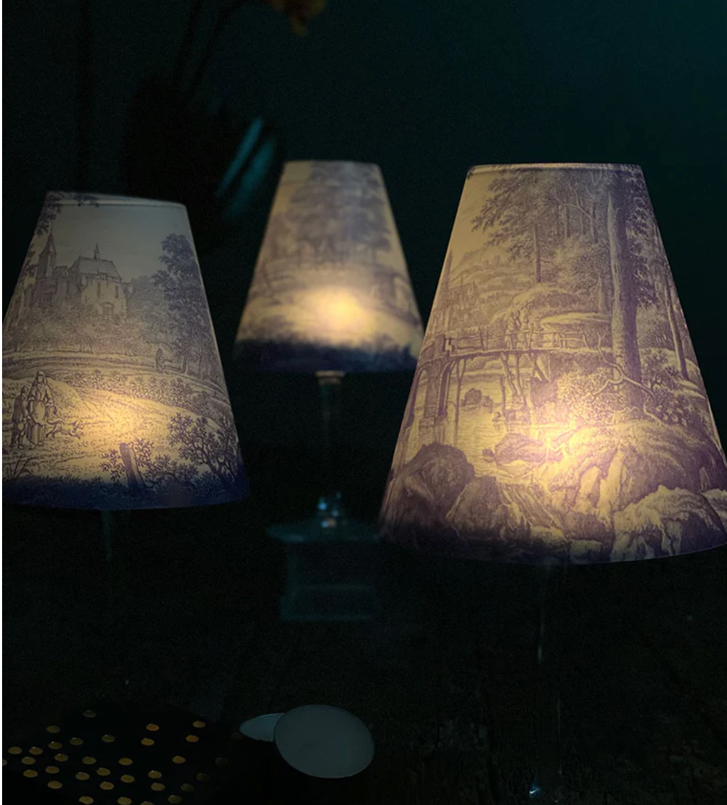 Indigo De Papel Lamp Shade · Toille de Jouy