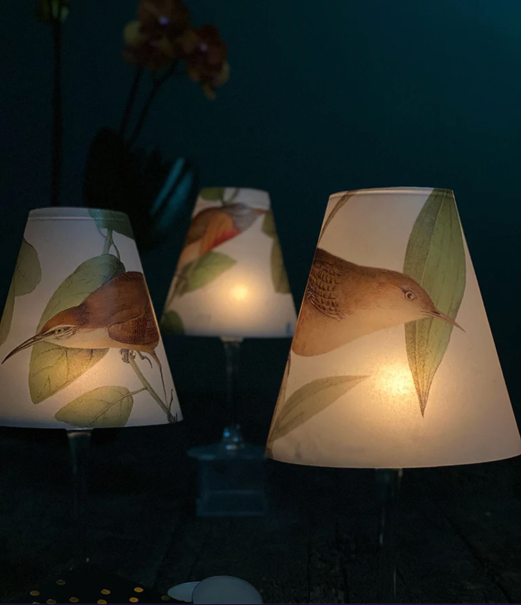 Indigo De Papel Lamp Shade · Beige Birds