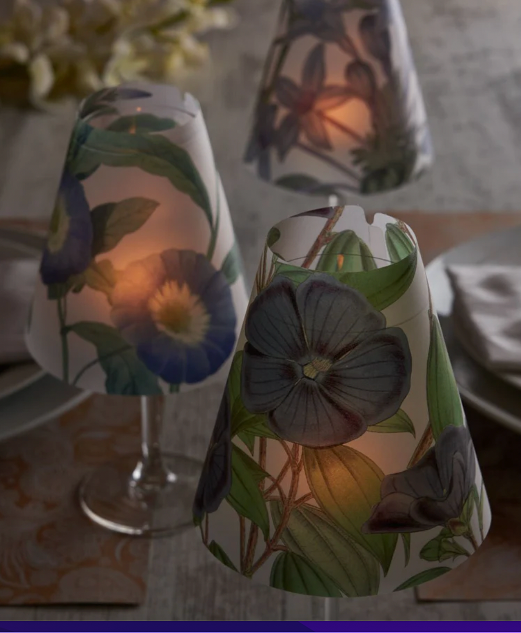 Indigo De Papel Lamp Shade · Blue Flowers