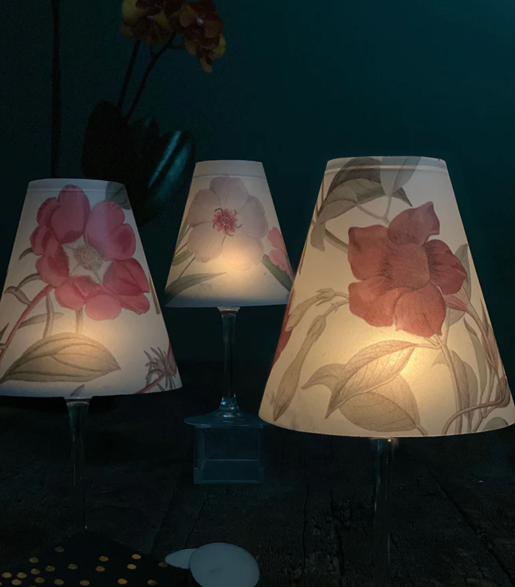 Indigo De Papel Lamp Shade · Burgundy Flowers