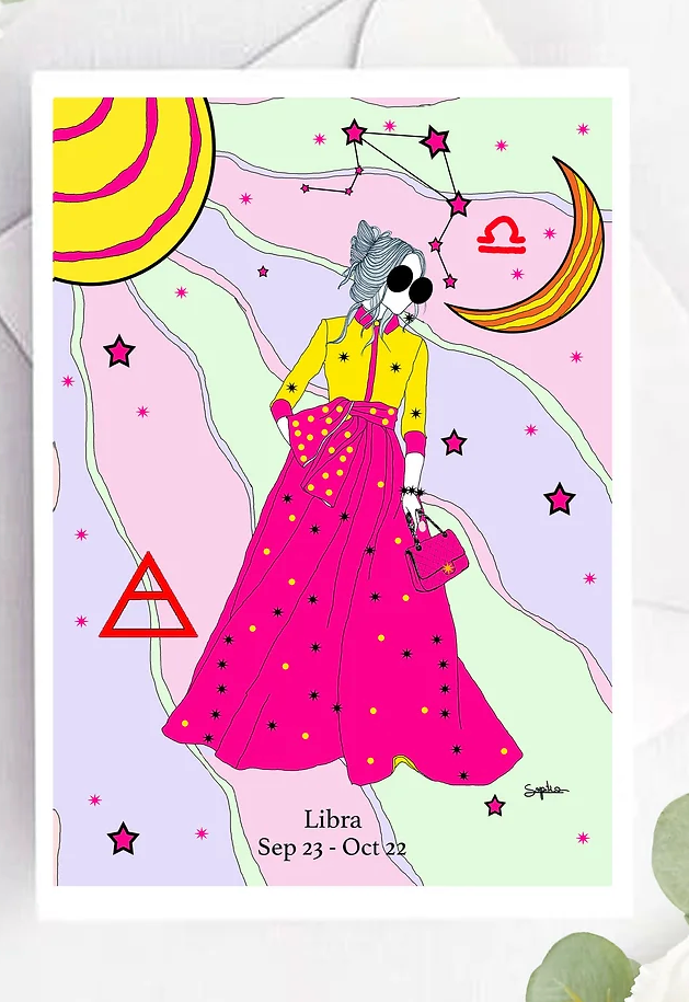 Libra Greetings Card 23 Sep - 22 Oct