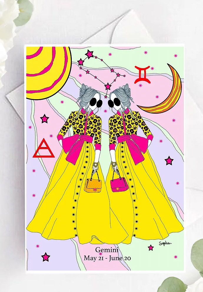 Gemini Greetings Card 21 May - 21 Jun