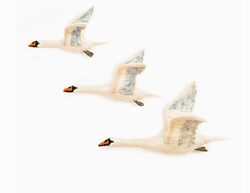Flying Swan Wall Trio