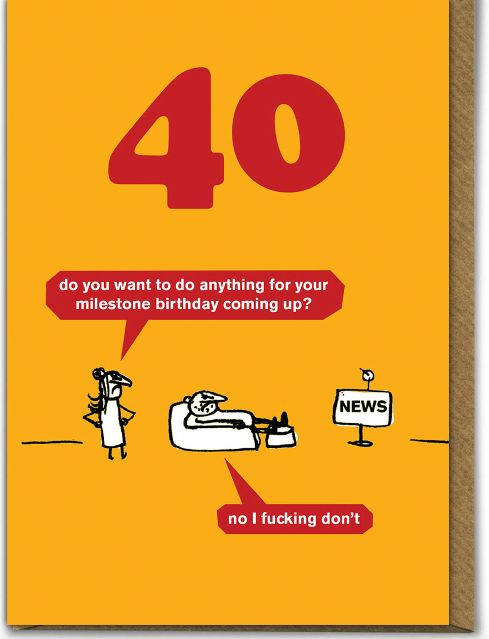 Funny 40th Birthday Card