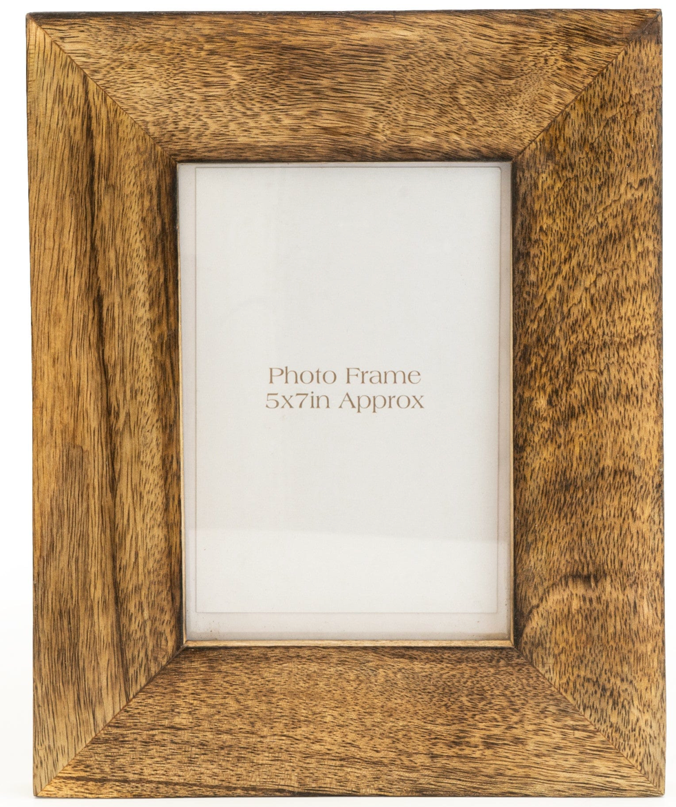 Dark Brown Wedge Photo Frame Mango Wood 5x7"