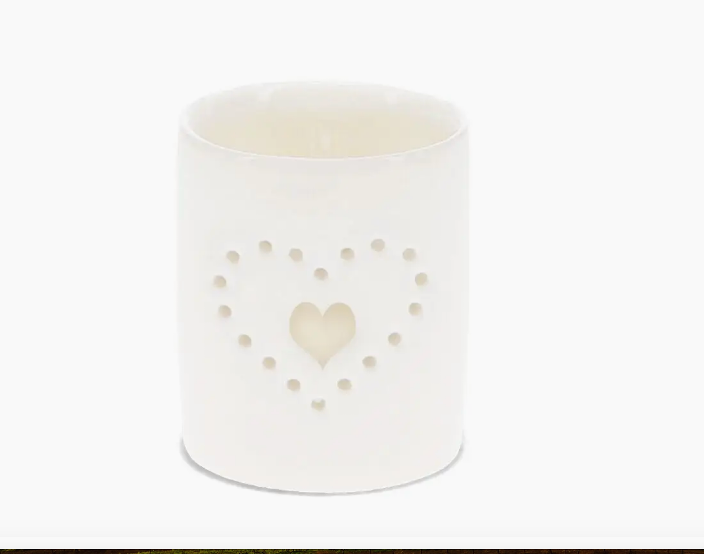 Glossy Ceramic Tealight Holder - Heart