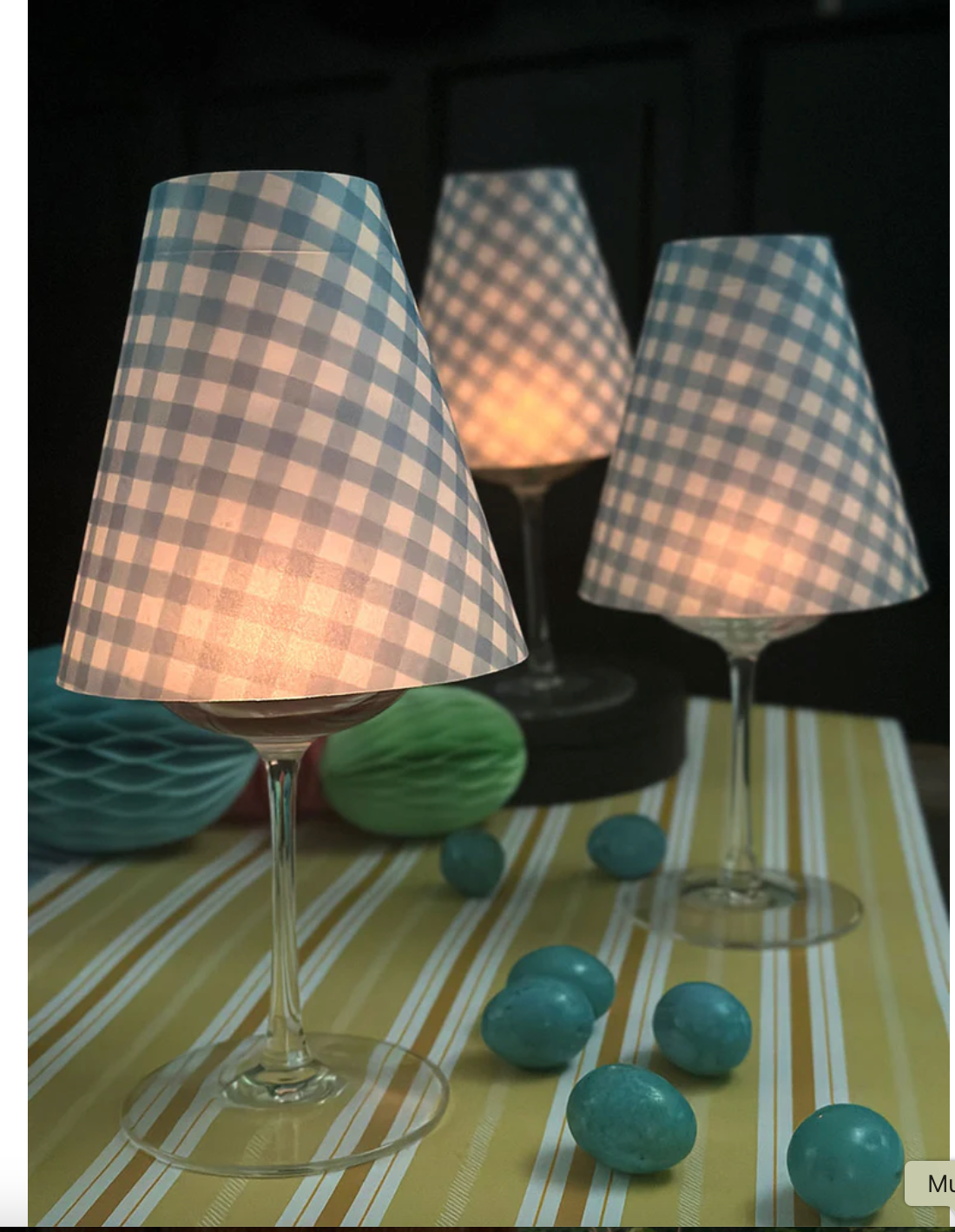 Indigo De Papel Lamp Shade · Vichy Light Blue