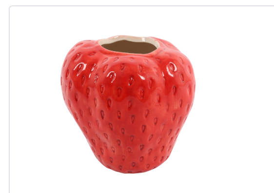 Red Strawberry Vase Med