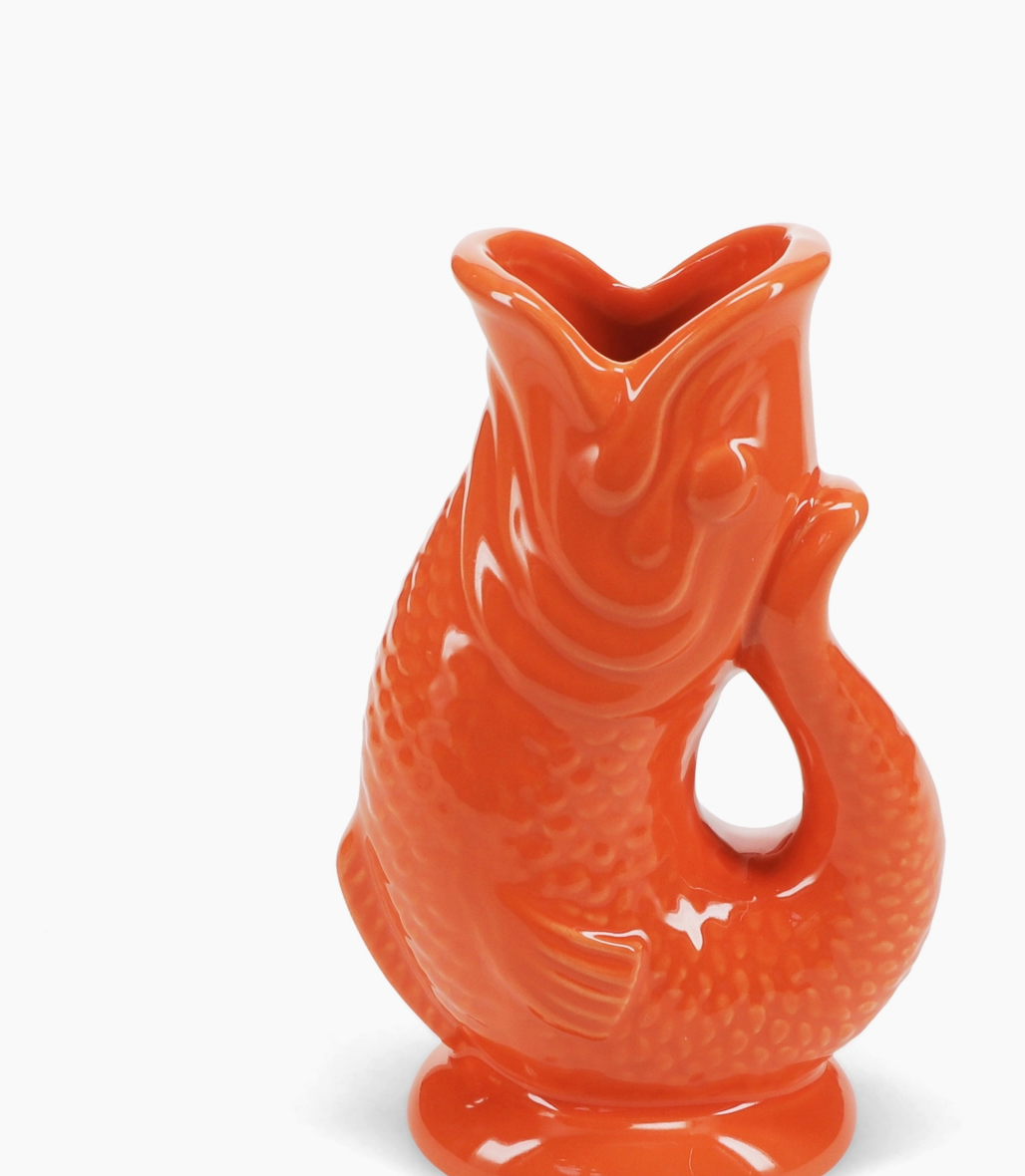 Ceramic Fish Vase - Orange
