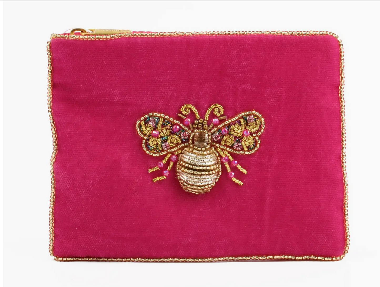 Gold and Pink Bee Small Pouch