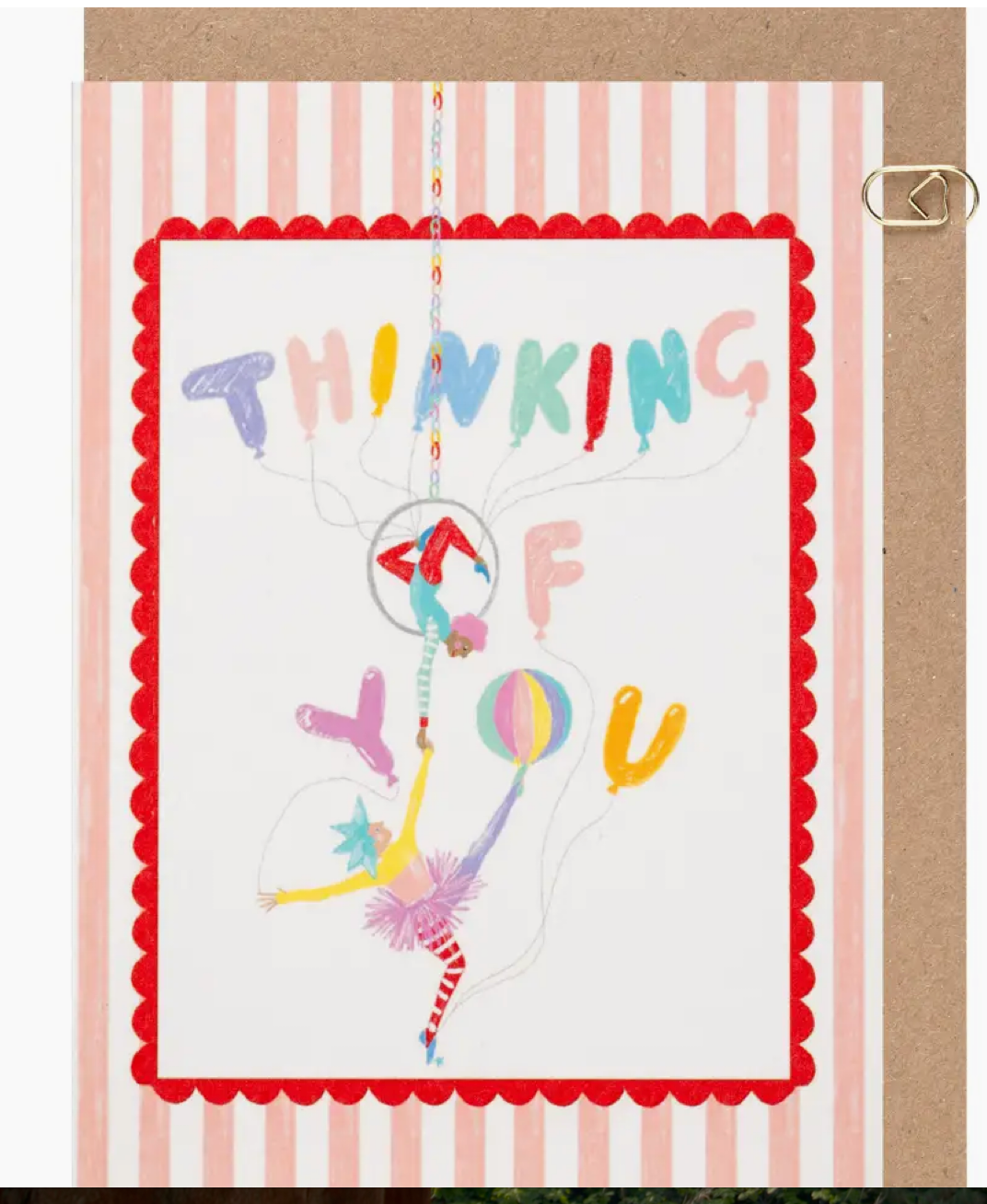 Peach Candy Stripe Thinking of You’Card