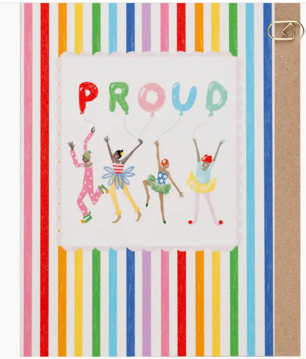 Rainbow Candy Stripe Proud Card