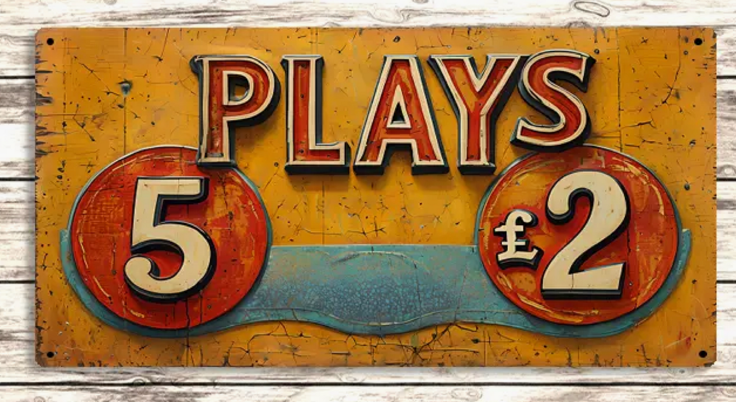 Carnival 5 For Metal Sign – Vintage Circus Metal Wall Decor