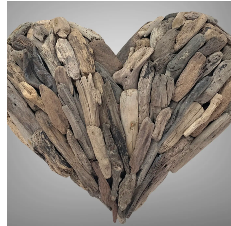 Driftwood Heart Wall Plaque / Wall Art 40cm