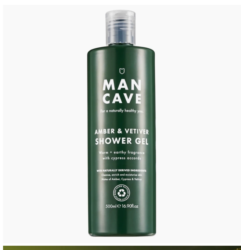 Amber & Vetiver Shower Gel 500ml, Mens Shower Gel,