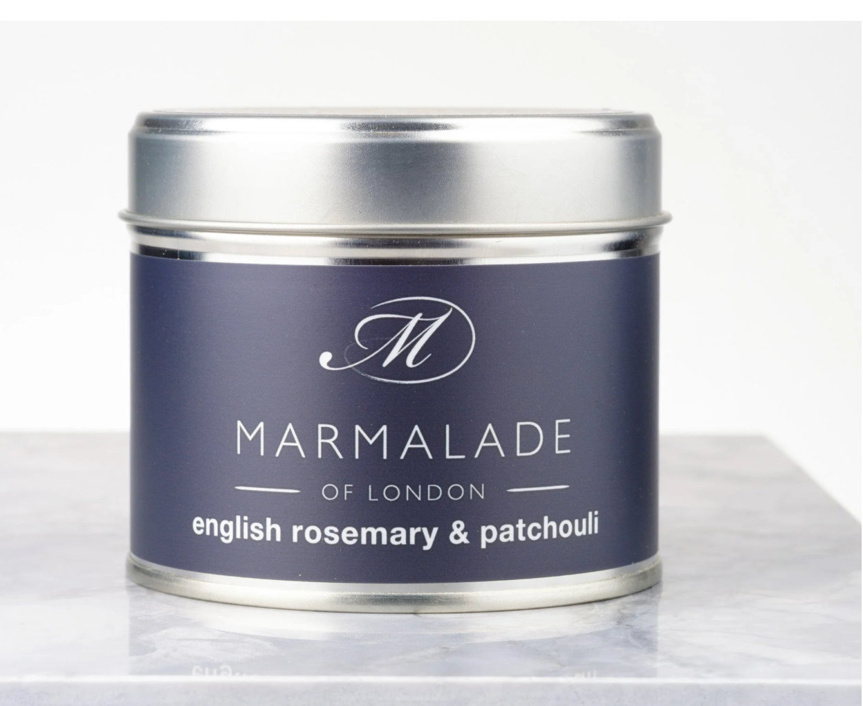 English Rosemary & Patchouli Medium Tin Candle
