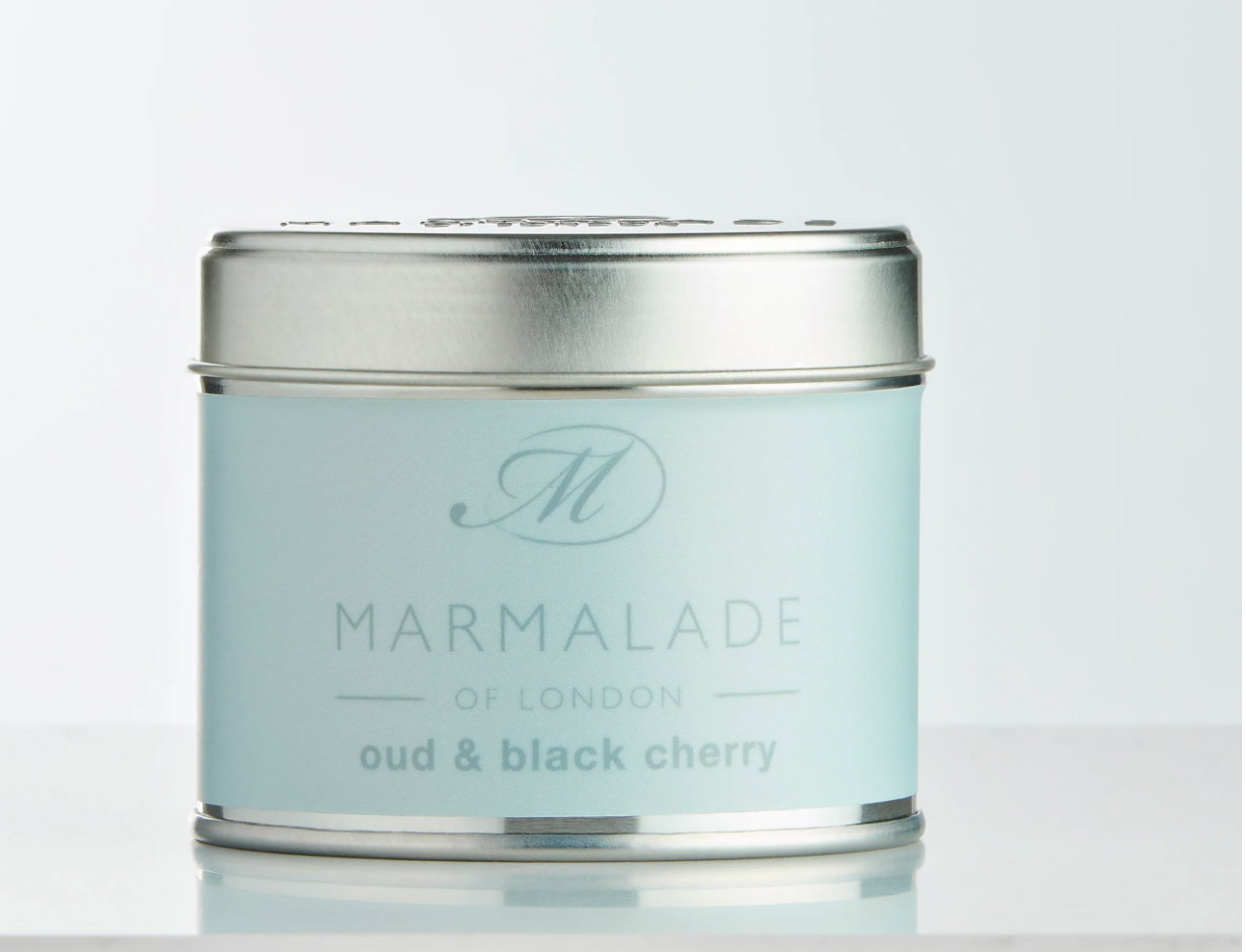 Oud & Black Cherry Medium Tin Candle