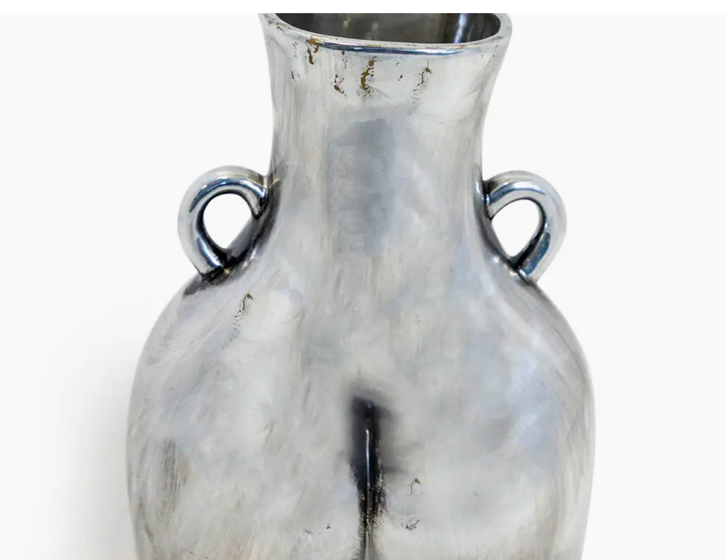 Antique Silver Large "Love Handles" Booty Vase