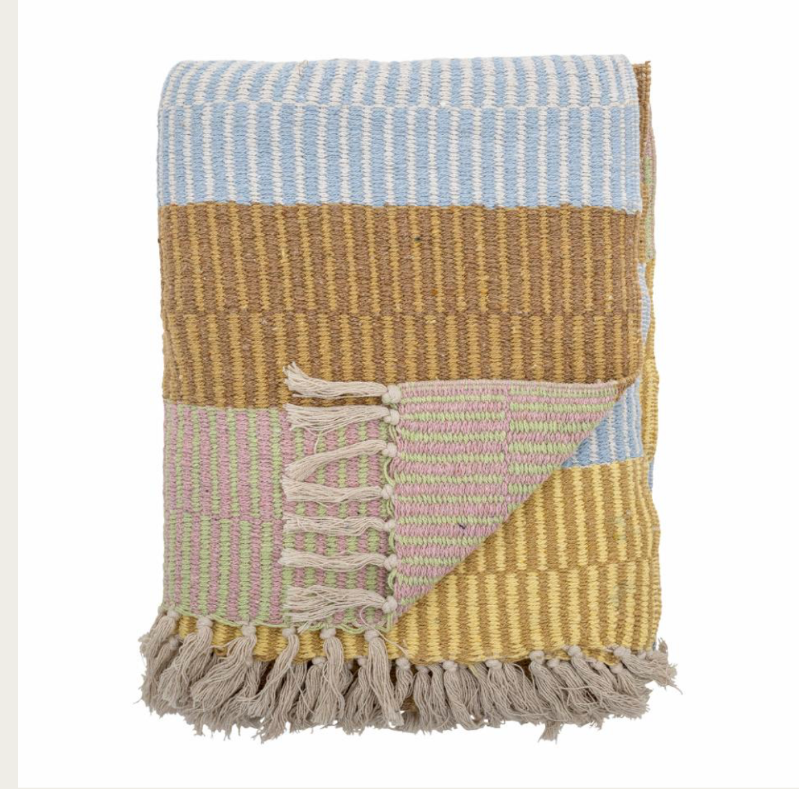 Isnel Throw, Yellow, Recycled Cotton