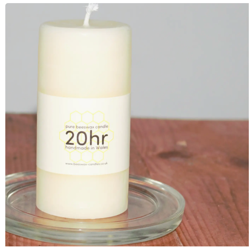 Pure Beeswax Pillar Candle 290 Hrs Ivory