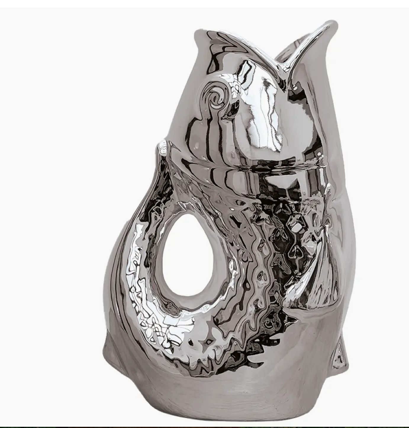 Fish Ceramic Vase Silver