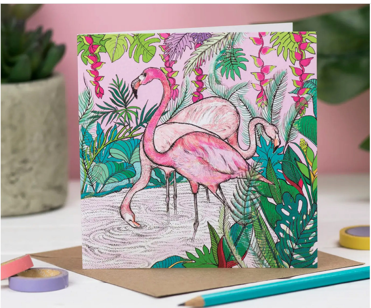 Flamingos Greeting Card
