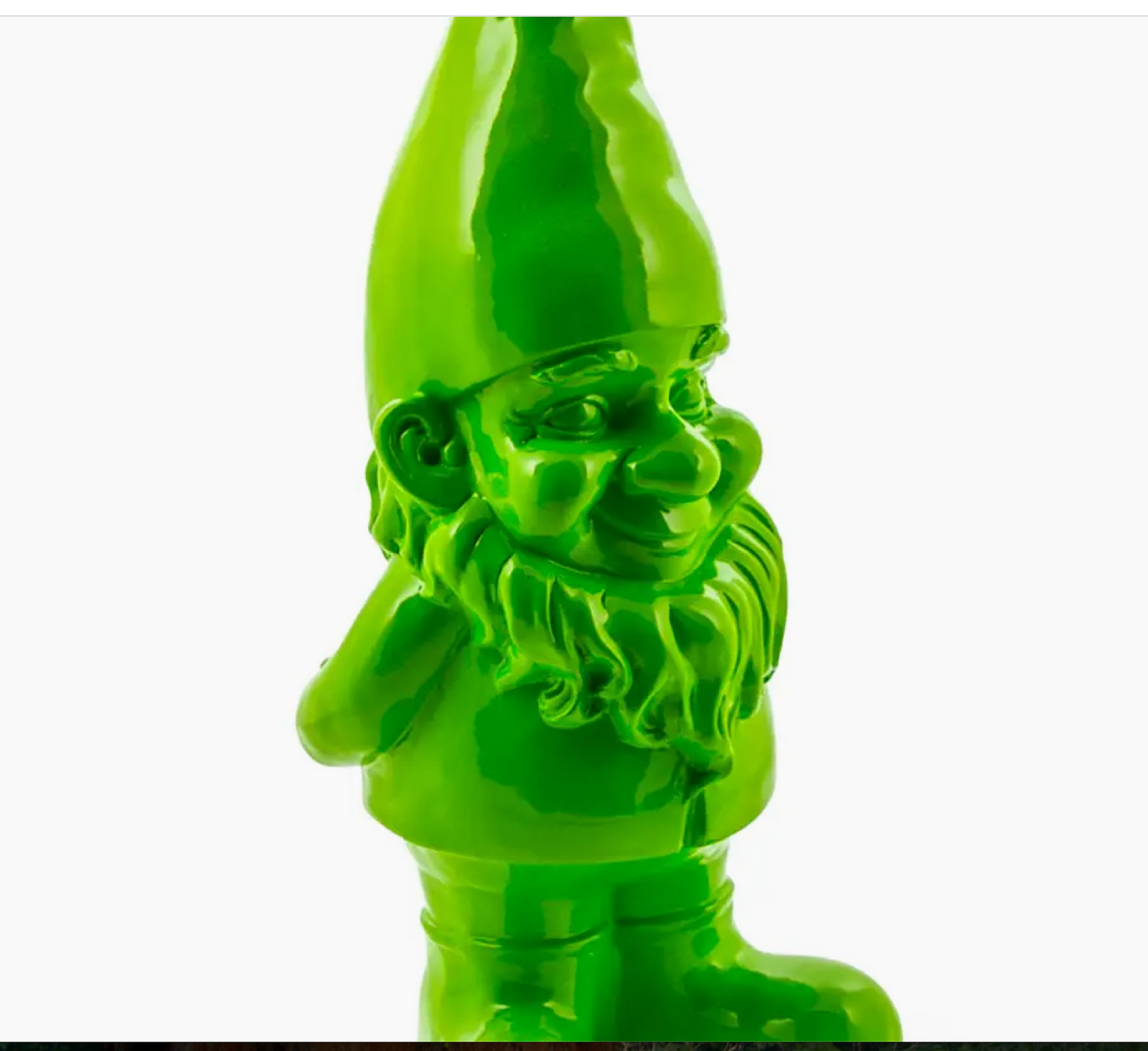 Large Bright Green Standing Gnome Figure