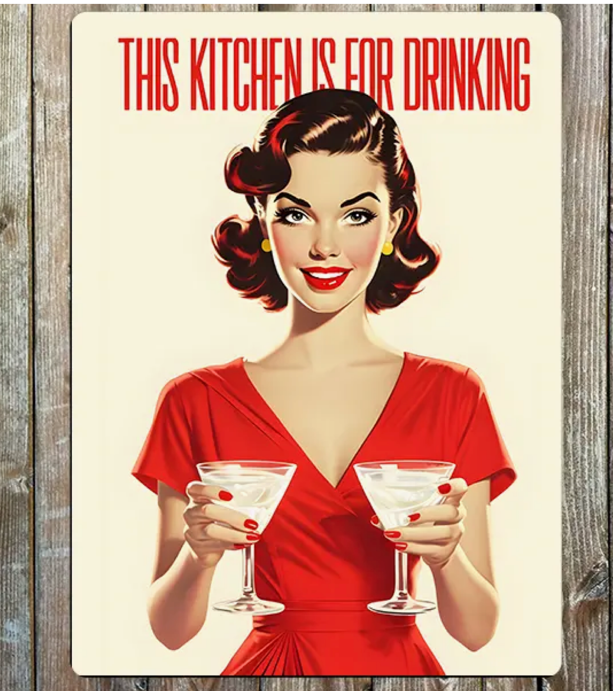 The Kitchen For Drinking Vintage Retro Metal Sign