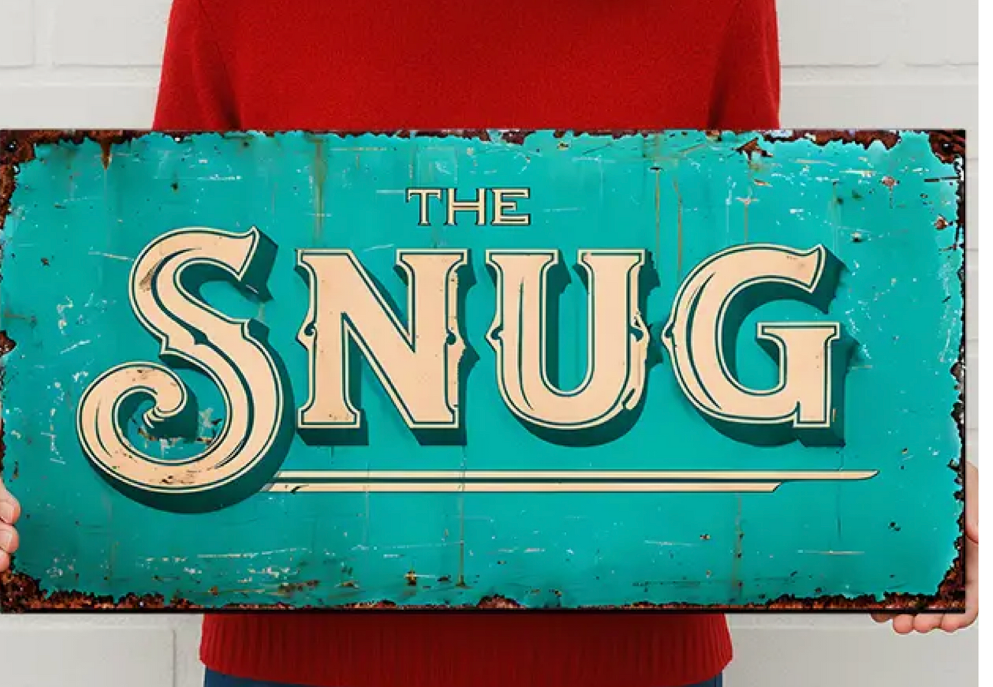 The Snug Metal Sign