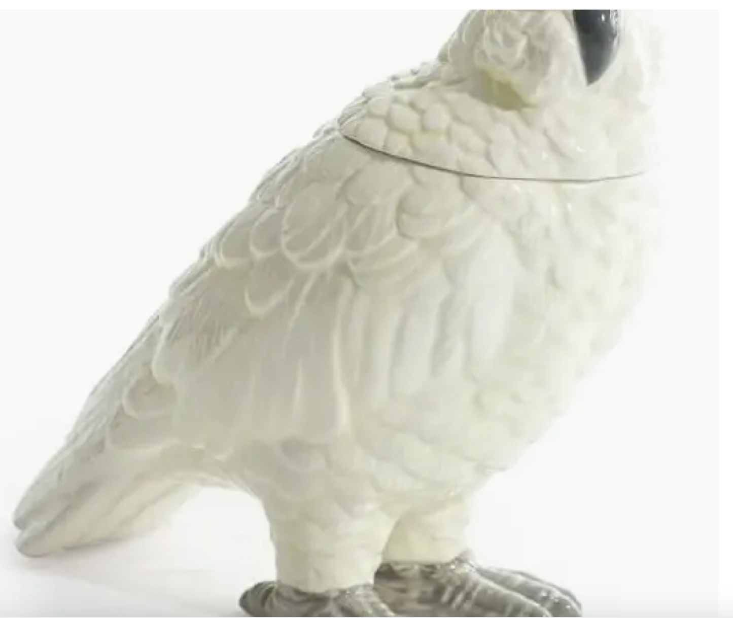 White Ceramic Parrot Storage Jar/Vase