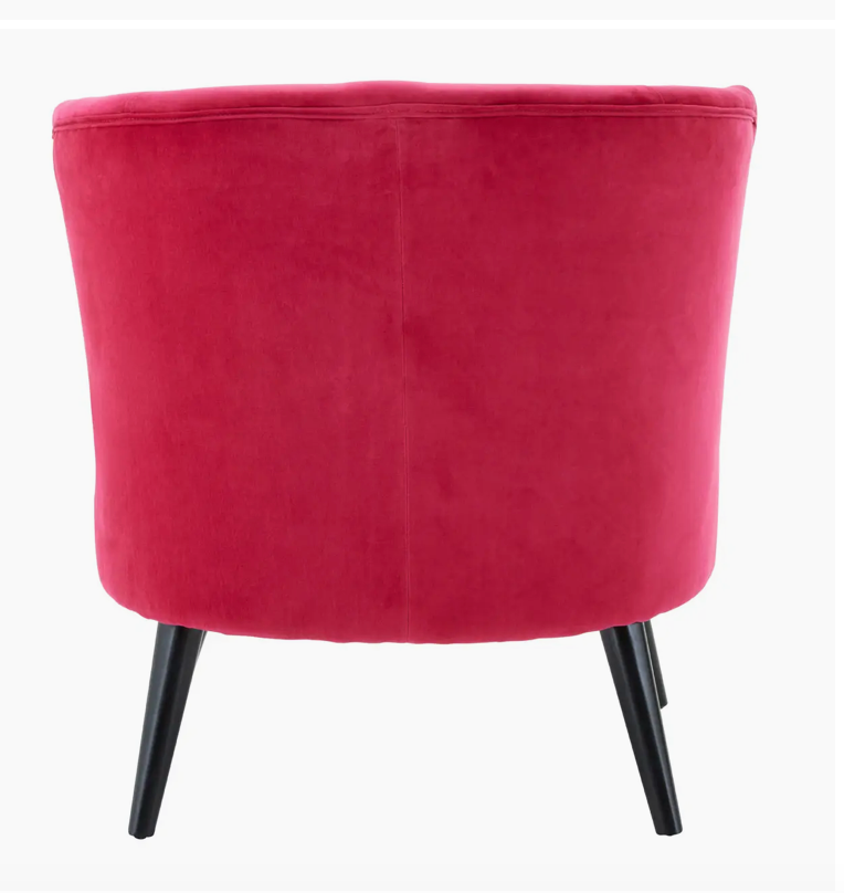 Round Plush Pink Cotton Velvet Armchair