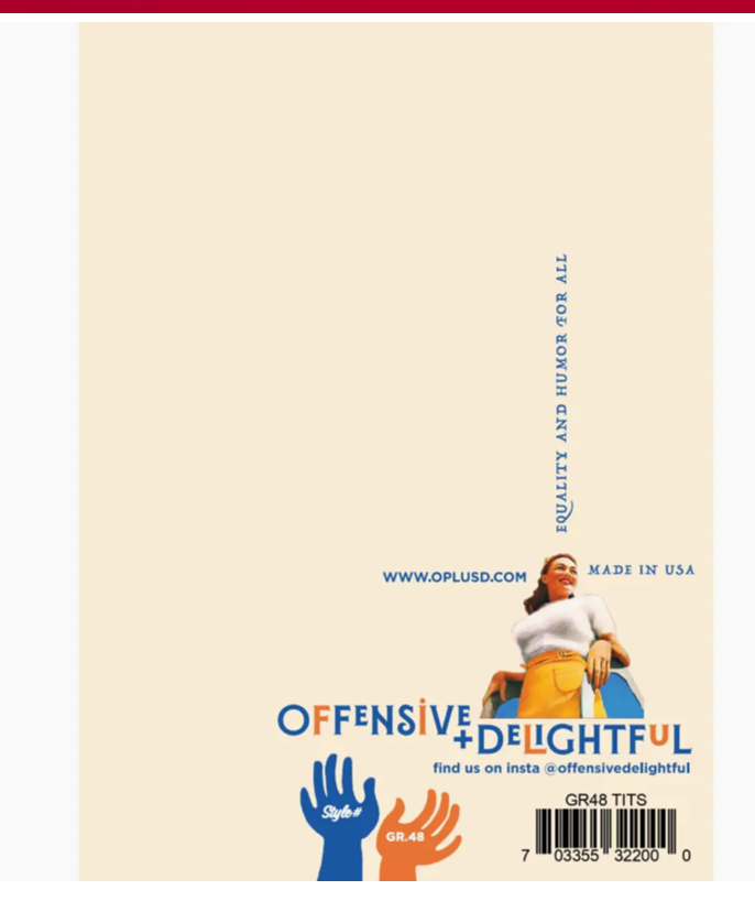 Sister, You're the Tits! Greetings card