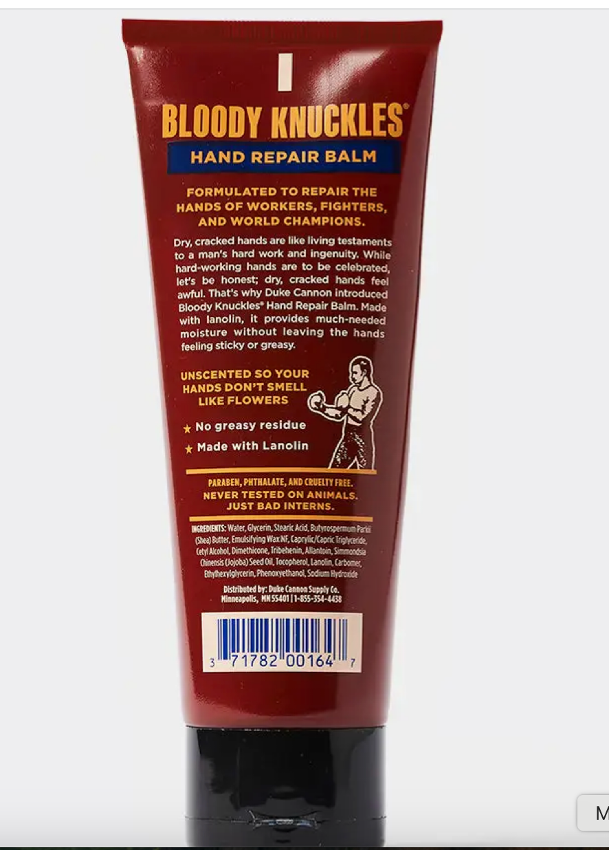 Duke Cannon Bloody Knuckles Hand Repair Balm - Tube