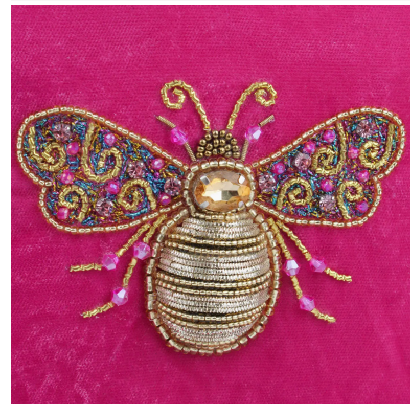 Gold and Pink Bee Large Pouch
