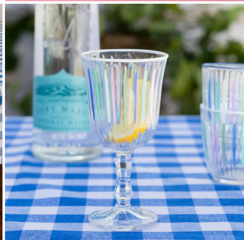 Blue & White Fabric Gingham Tablecloth |