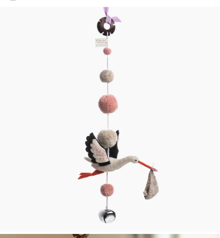 Eli Stork Pom Pom Pink Mobile