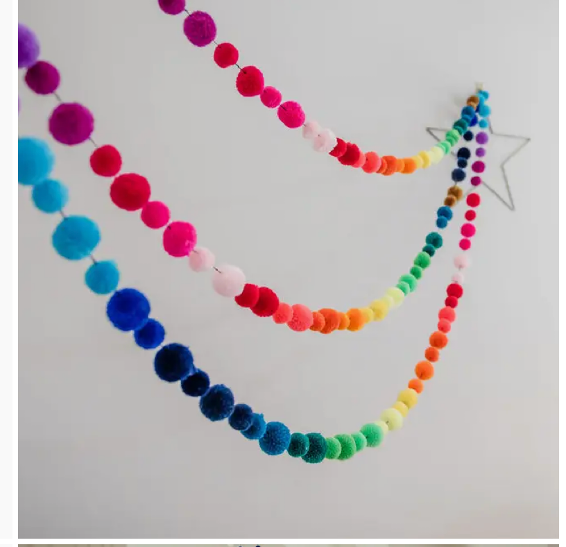 Rainbow Pom Pom Garland