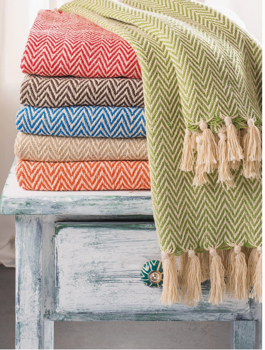 Chevron Soft Recycled Cotton Handloom Throw