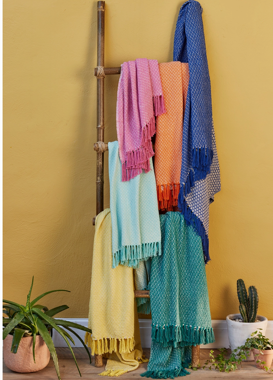 Rosalie Recycled Cotton Throw Green