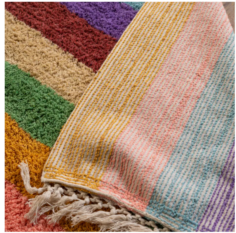 Beryl Striped Recycled Cotton Rug