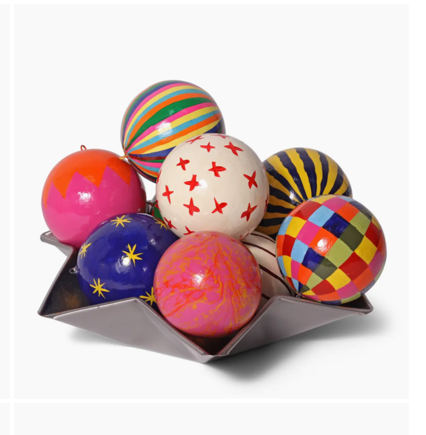 Check Papier-Mâché Bauble 7cm, Multi