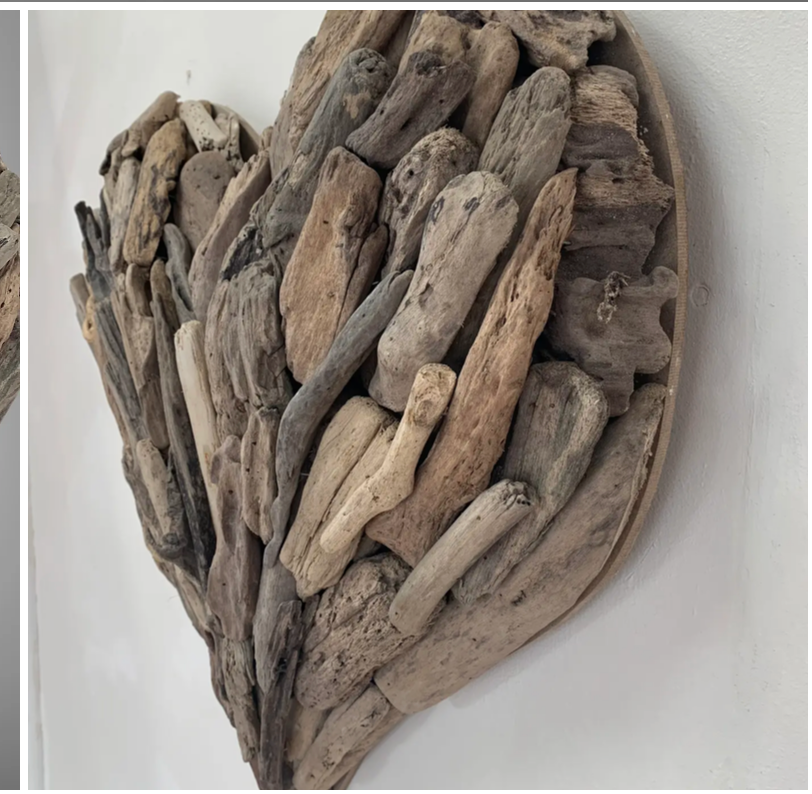 Driftwood Heart Wall Plaque / Wall Art 60cm