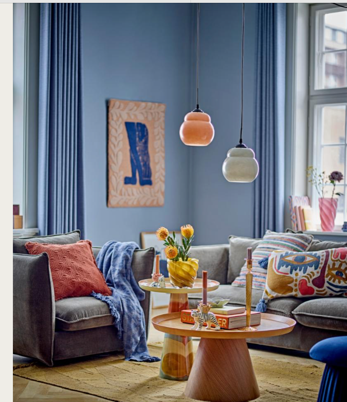 Udine Throw, Blue, Recycled Cotton