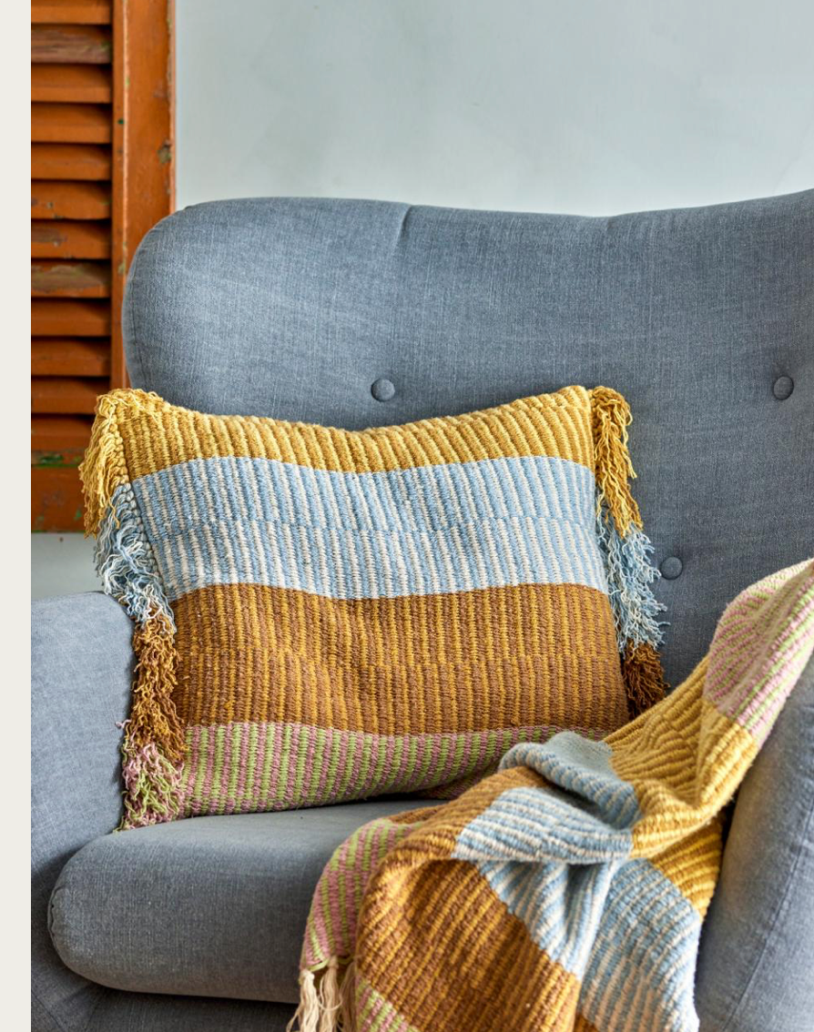 Isnel Throw, Yellow, Recycled Cotton