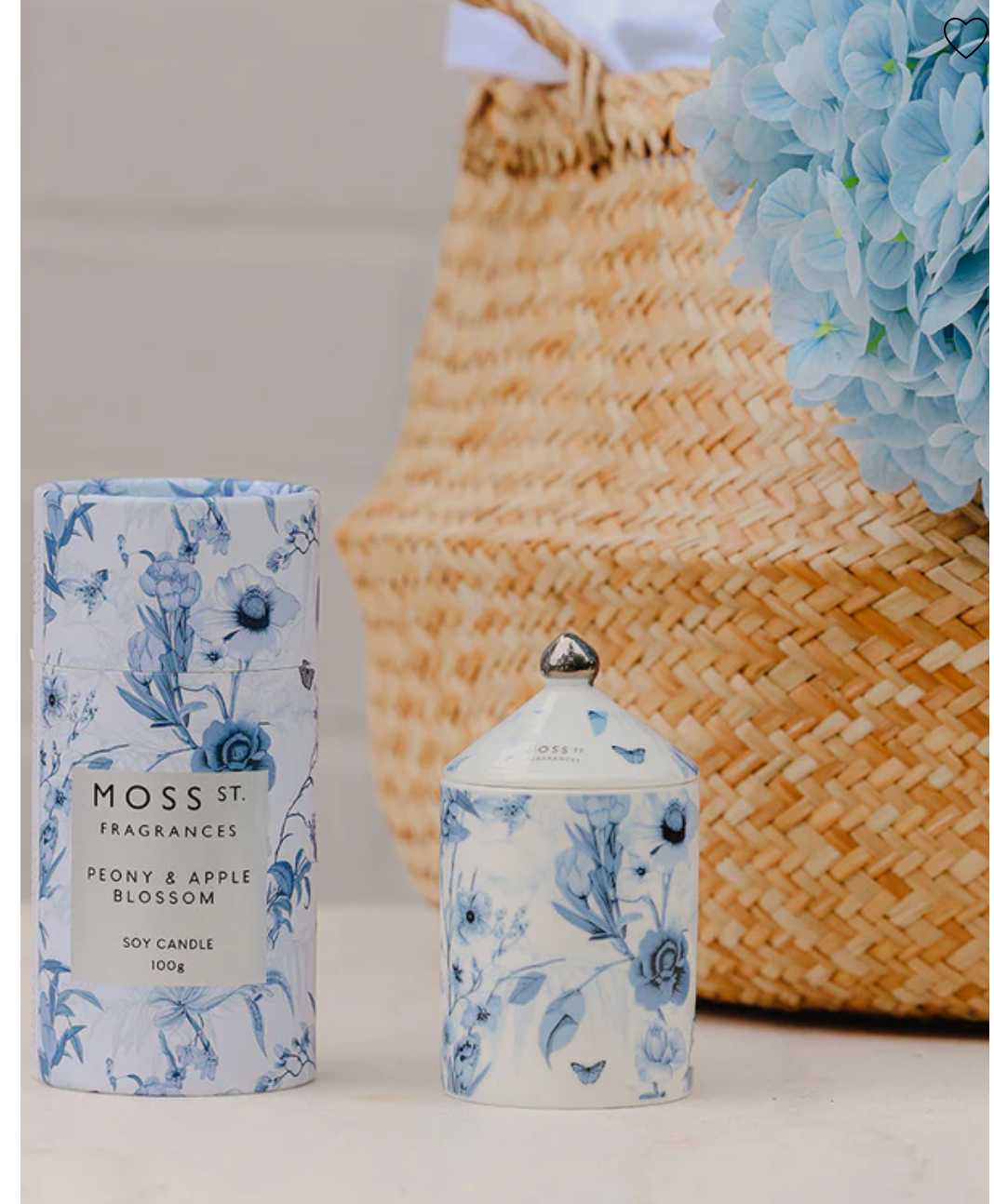 Moss St Peony & Apple Blossom Ceramic Candle 100g
