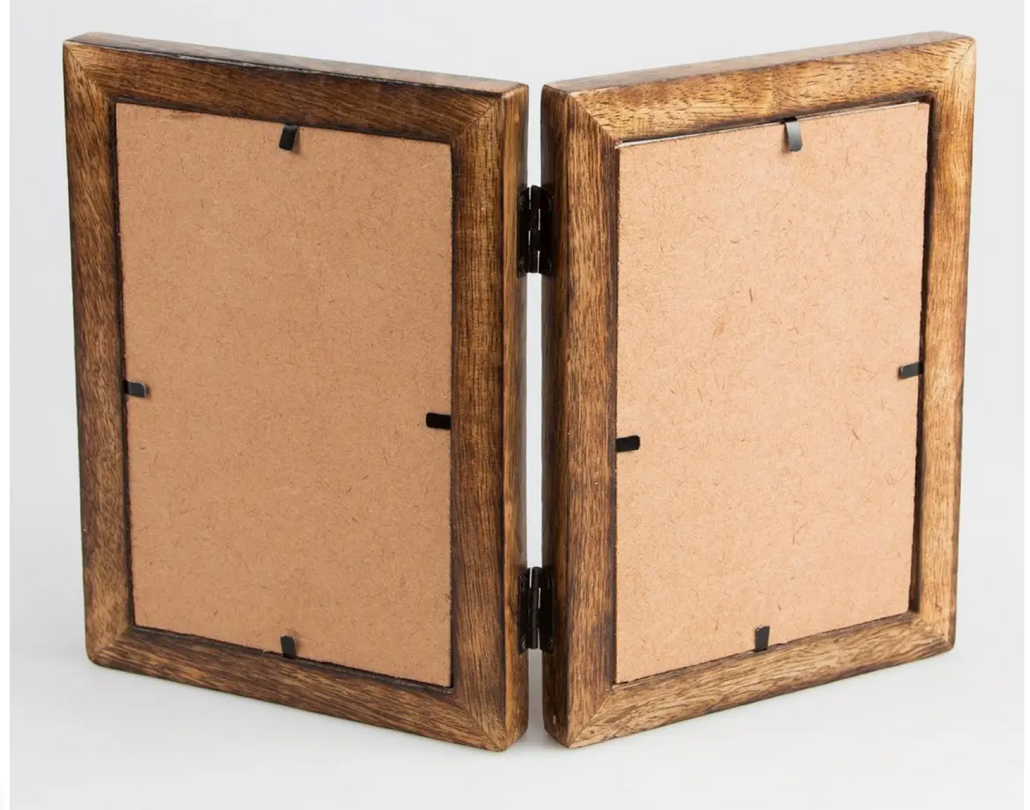 Double Dark Wood Photo Frame